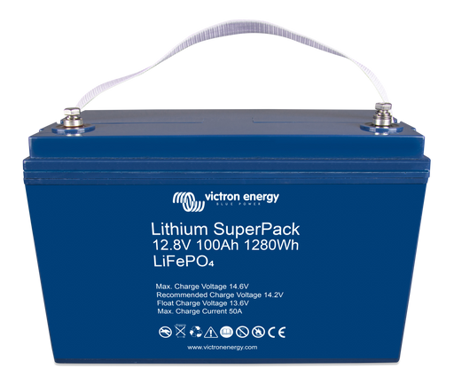 Photo of Lithium SuperPack 12,8V 100Ah 1280Wh (front-angle)