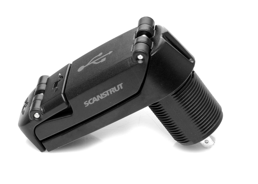 Scanstrut ROKK Charge Pro Face on with barrel 3-4 SC-USB-03 side
